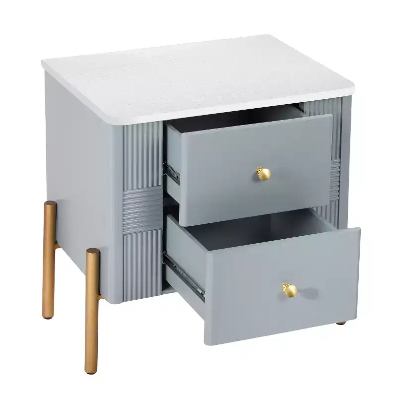 Christopher Knight Home Eilidh Modern Wood and Metal Nightstand with 2 Drawers
