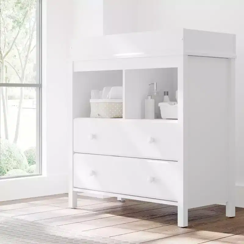 Storkcraft Alpine 2-Drawer Dresser with Changing Table Topper