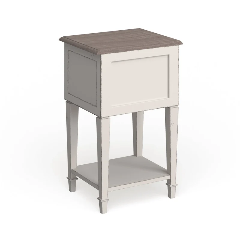The Gray Barn Heart and Soil Weathered Oak and White Wash Distressed Finish Wood Nightstand