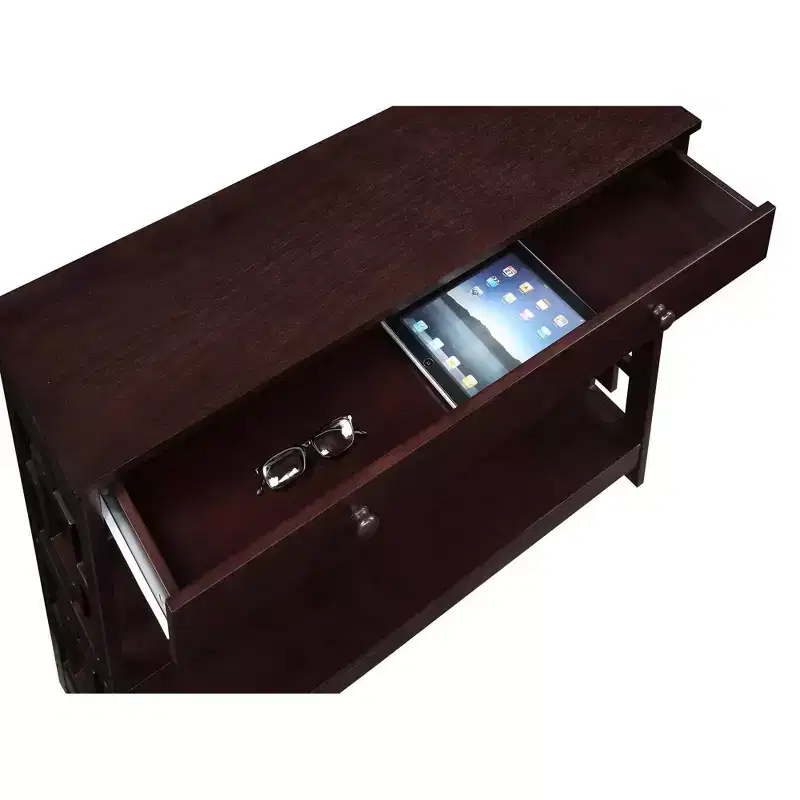 Town Square 1 Drawer Console Table with Shelves - Breighton Home
