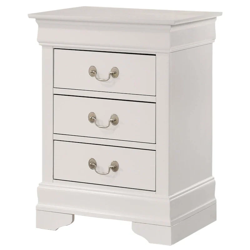Wood 3 Drawer Nightstand