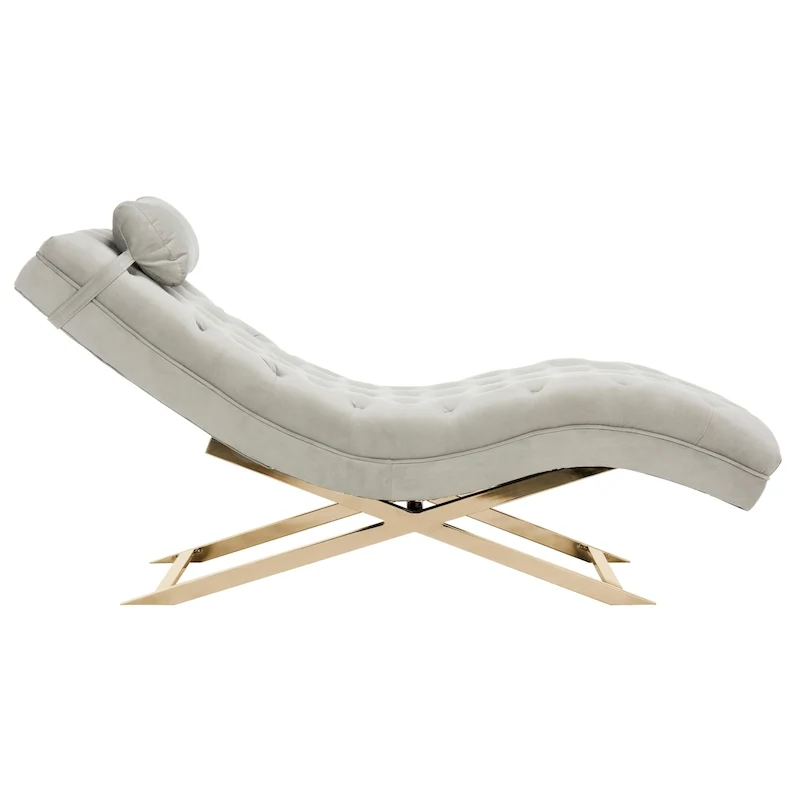 SAFAVIEH Cheri Chaise with Round Pillow - 65Wx23Dx33H