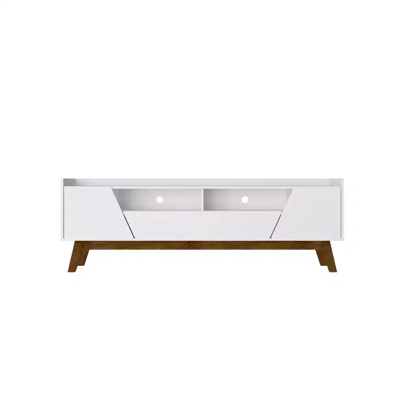 Marcus Mid-Century Modern 4 Shelf TV Stand for TVs up to 70 Entertainment Center, Media Console - Manhattan Comfort