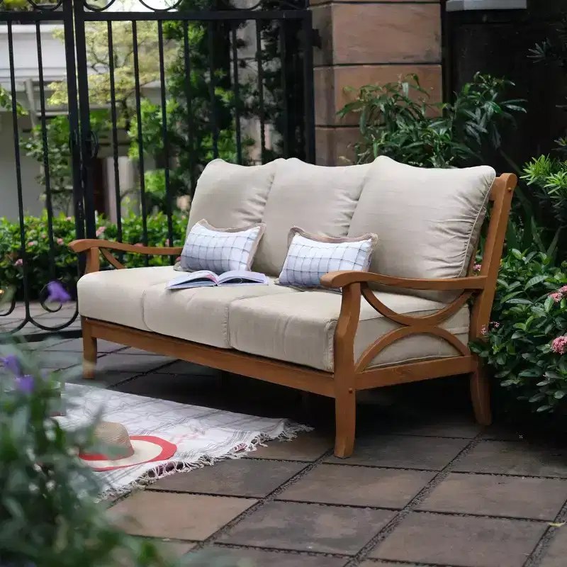 Sonoma Lane Alamo 5pc Teak Outdoor Conversation Set with Zippered Cushions
