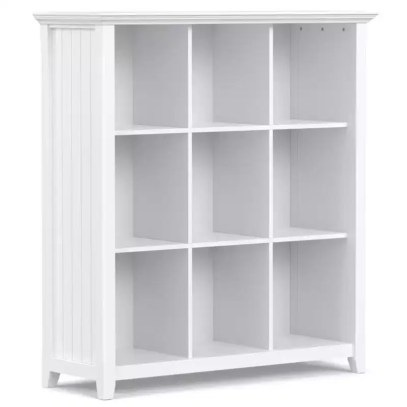 Normandy SOLID WOOD 48 inch x 44 inch Transitional 9 Cube Bookcase and Storage Unit
