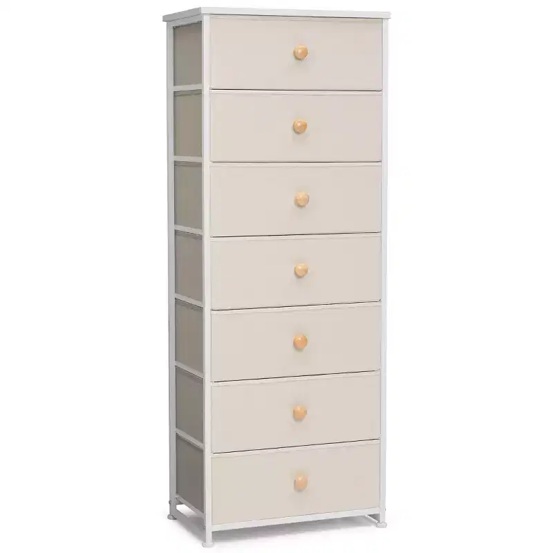 Crestlive Products Tall Dresser for Bedroom 7-Drawer Fabirc Storage Tower Chests of Drawers for Bedroom