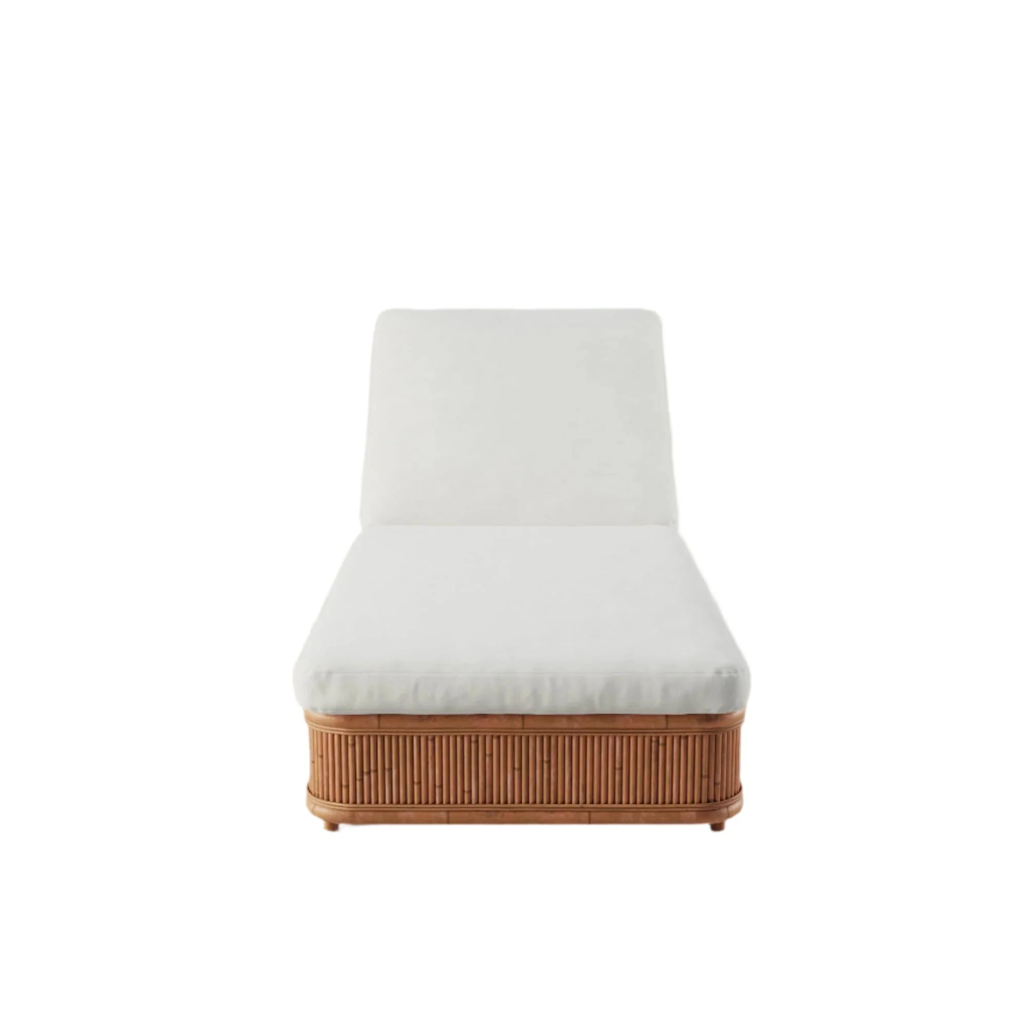 Elevated Regenerative Rattan & Bio-Based Outdoor Sun Lounger with OEKO-100 Certified Cushion for Garden or Pool