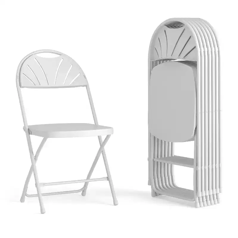 Flash Furniture 8 Pack HERCULES Series 650 lb. Capacity Plastic Fan Back Folding Chair