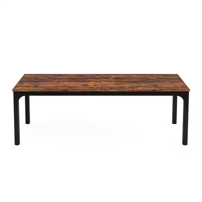 HomeRoots 46 Brown and Black Wood and Iron Dining Table