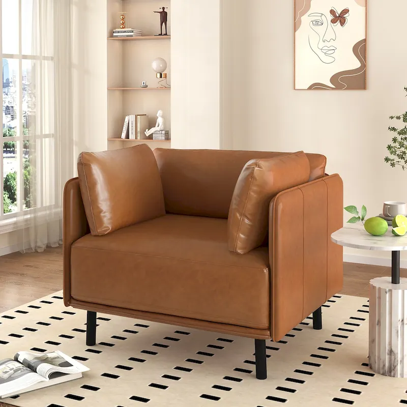 Daphne Faux Leather Lounge Chair by Christopher Knight Home