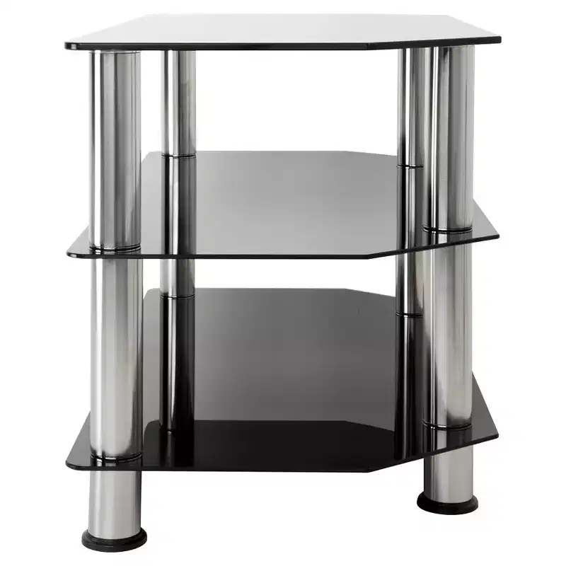 Glass Shelves TV Stand for TVs up to 42" Black