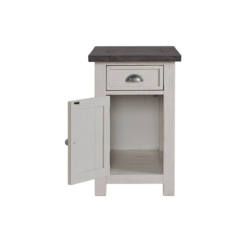 Monterey Solid Wood Chairside End Table with Hidden Power Outlets