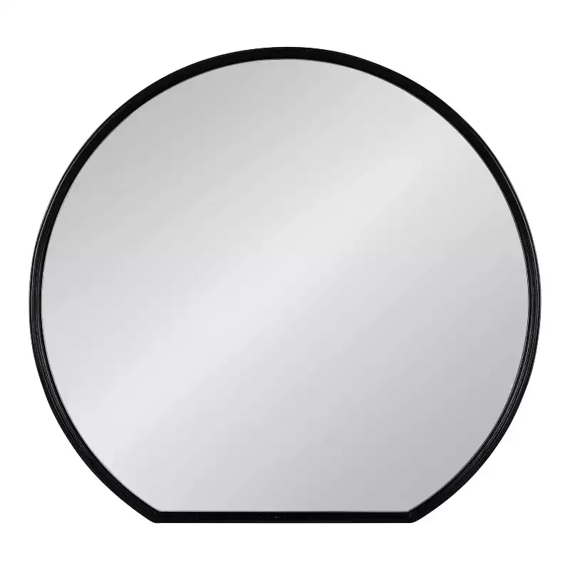 24 x 23 Caskill Flat Circle Decorative Wall Mirror Black - Kate & Laurel All Things Decor: Modern Style, MDF Frame, No Assembly Required