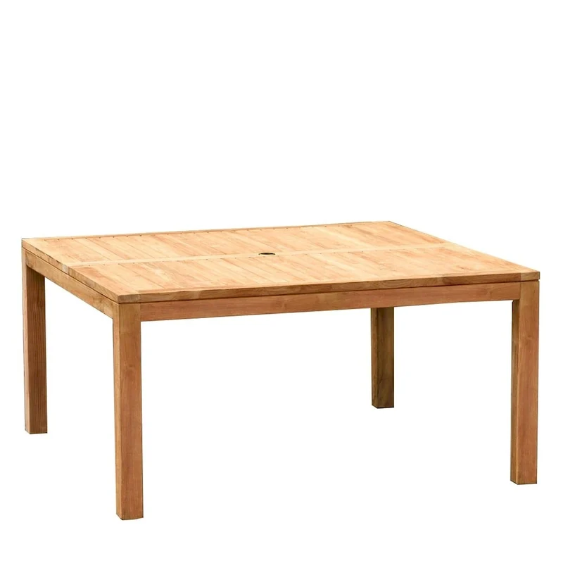 Amazonia Brown Square Teak Wood Outdoor Dining Table - 59 in. L x 59 in. W x 30 in. H