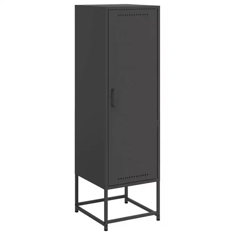 vidaXL Highboard Black Steel Medium Highboard Rectangular Industrial