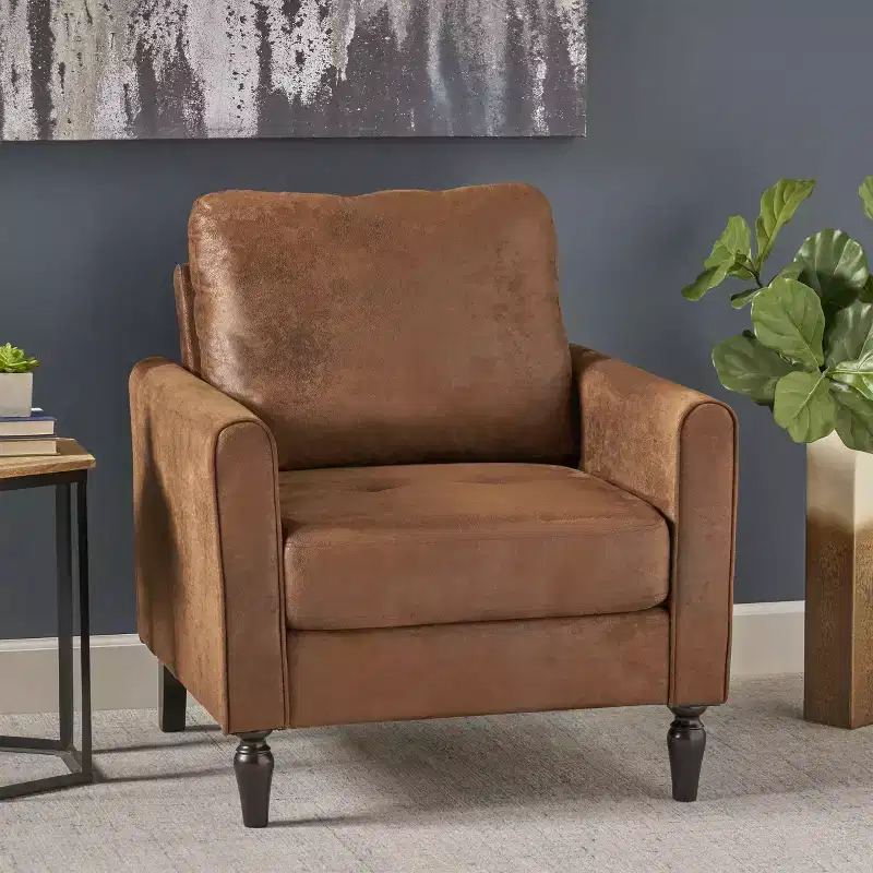 GDFStudio Marquette Contemporary Microfiber Upholstered Club Chair