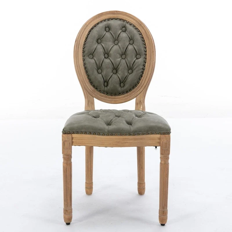 Set of 2 French Style Solid Wood Dining Chair with Nailhead