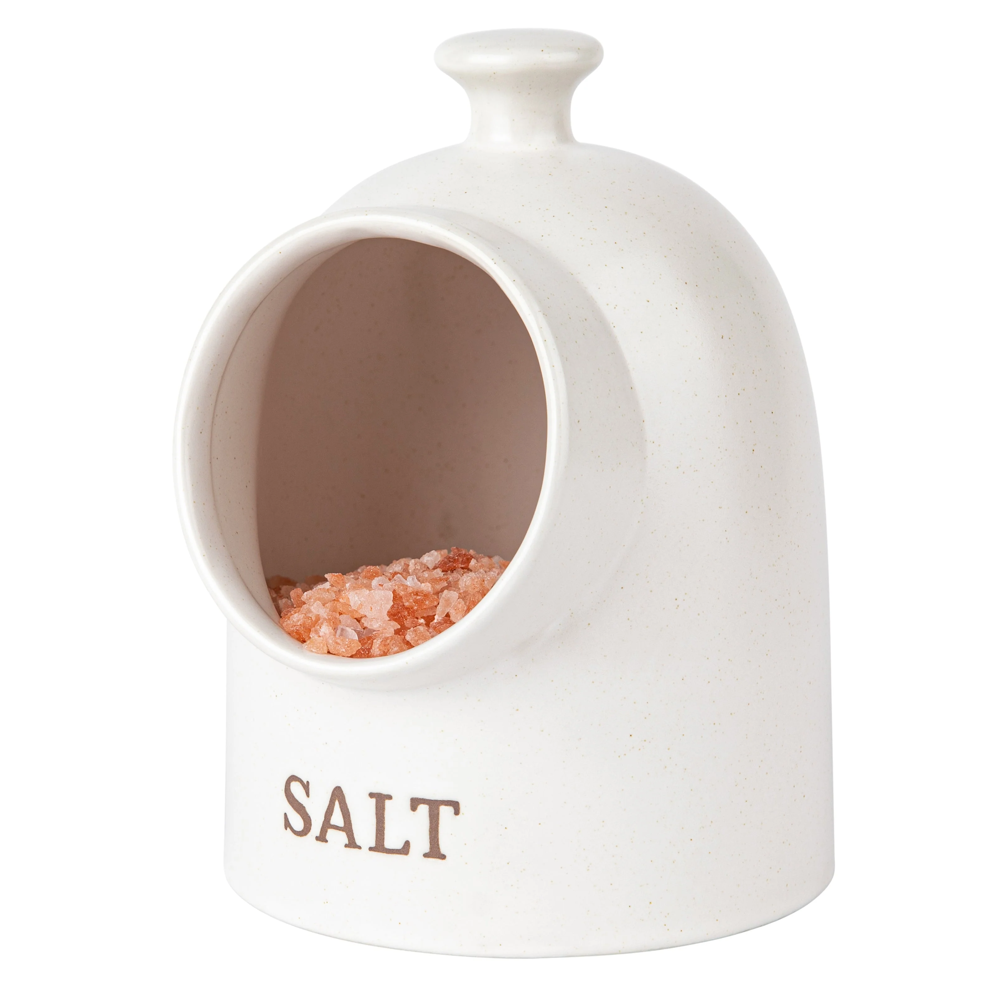 Ceramic Salt Pig, 15 oz, Speckled Oatmeal