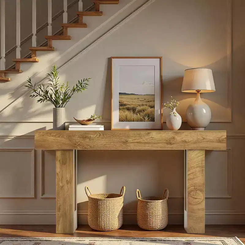 63 Inches Console Table, Sofa Table Behind Couch, Farmhouse Entryway Table with Storage, Console Sofa Table for Living Room, Hallway, Foyer
