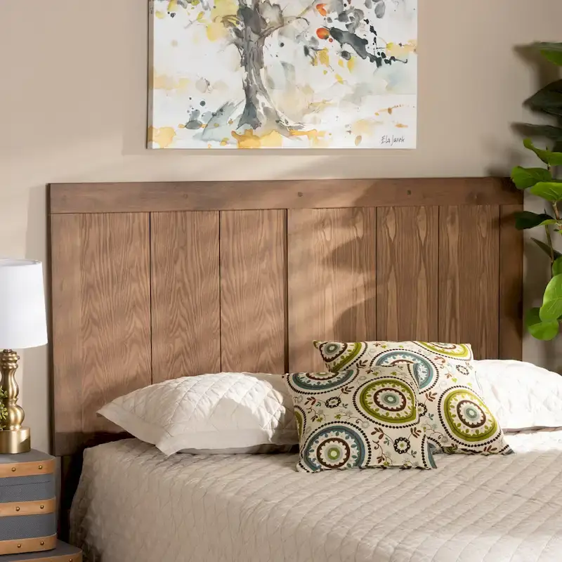 Patwin Transitional Ash Walnut Finished Wood Headboard