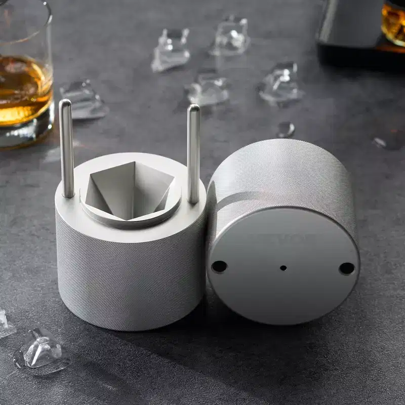 VEVOR Ice Diamond Press, 2.4 Ice Ball Maker, Aviation Aluminum Diamond Ice Ball Press Kit for Ice Diamond, Ice Press with Tong and Drip Tray