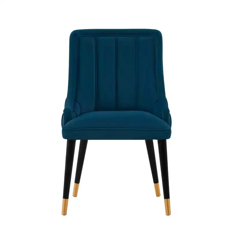 Modern Velvet Upholstered Dining Chair | Midnight Blue