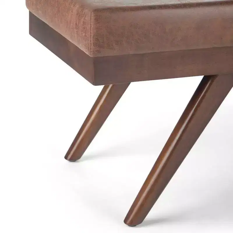 48 Nadine Mid Century Ottoman Bench Faux Air Leather - Wyndenhall