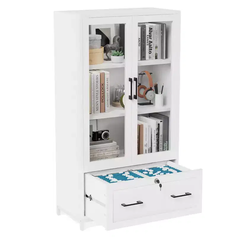 1-Drawer White MDF (Medium-Density Fiberboard) 29.53in. W File Cabinets