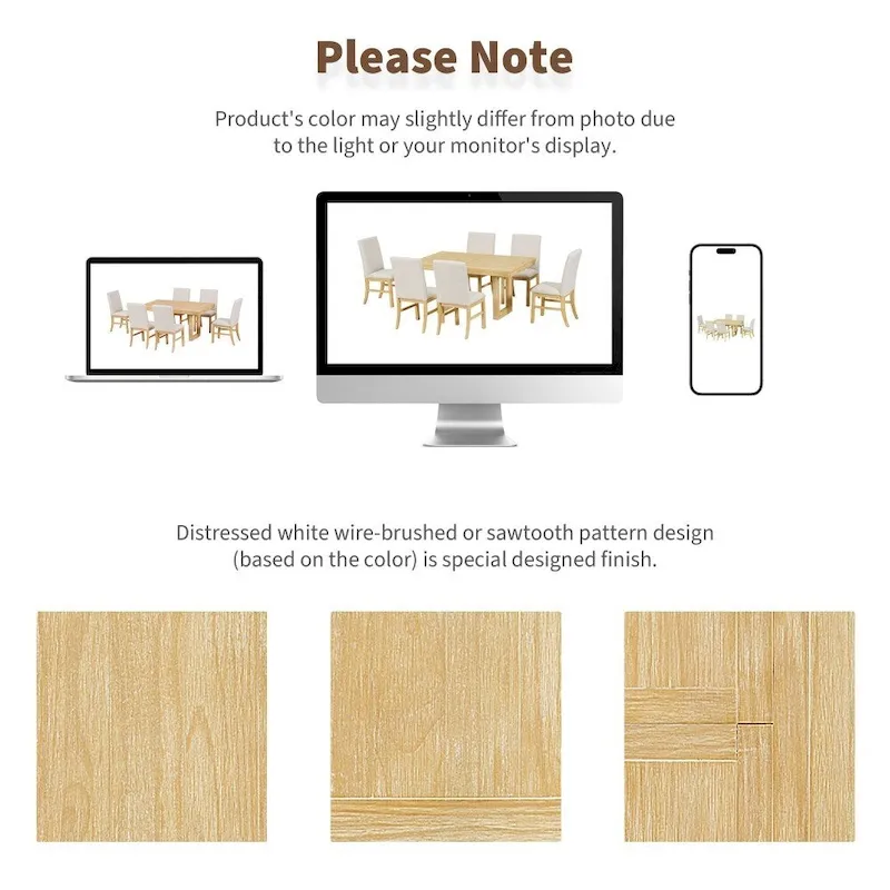 Retro 7-piece Rubber Wood Dining Set with 72 Extendable Butterfly Leaf Table and 6 Upholstered Chairs