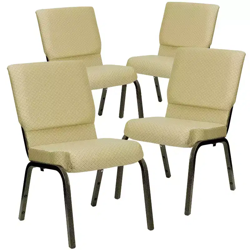 Emma and Oliver 4 Pack 18.5''W Stacking Church Chair