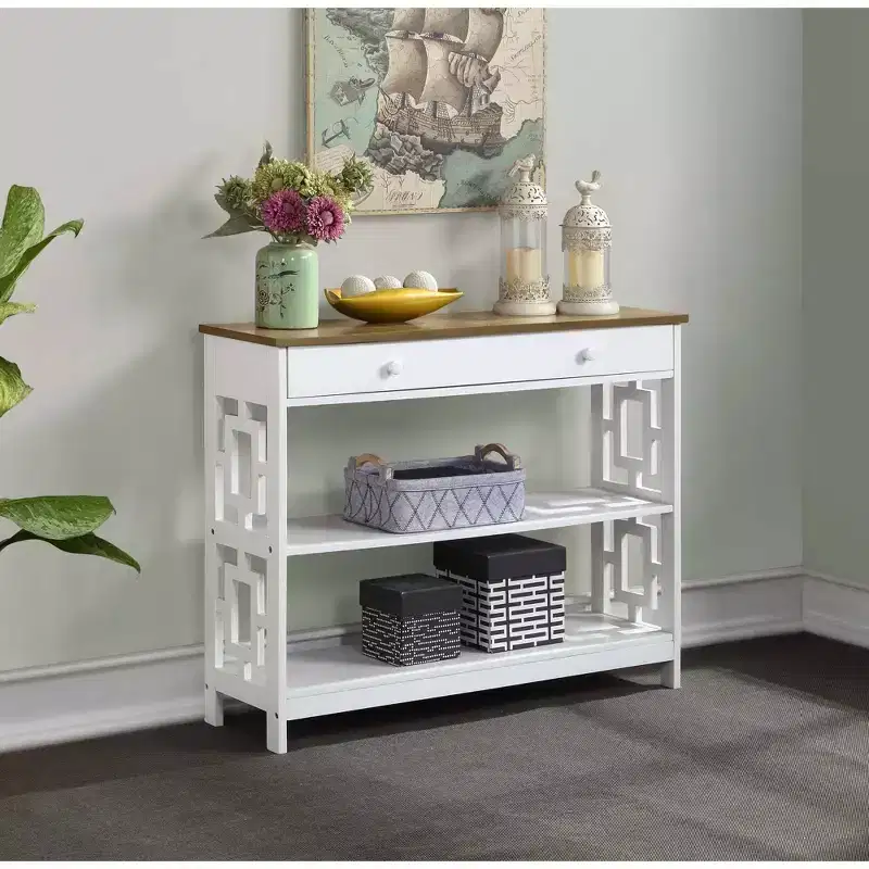 Town Square 1 Drawer Console Table with Shelves - Breighton Home