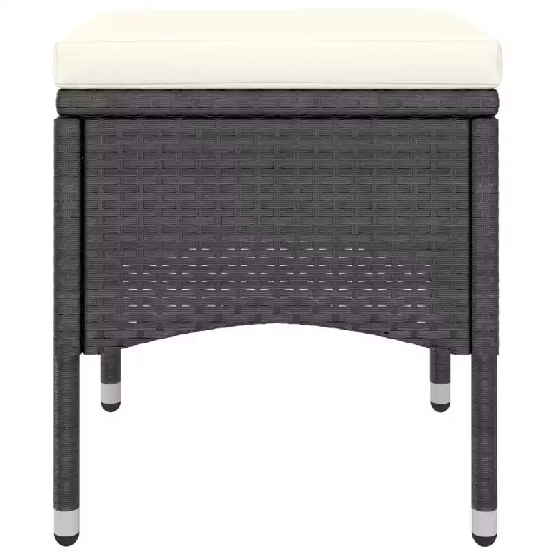 vidaXL 4 Piece Patio Chair and Stool Set Poly Rattan Black - Black