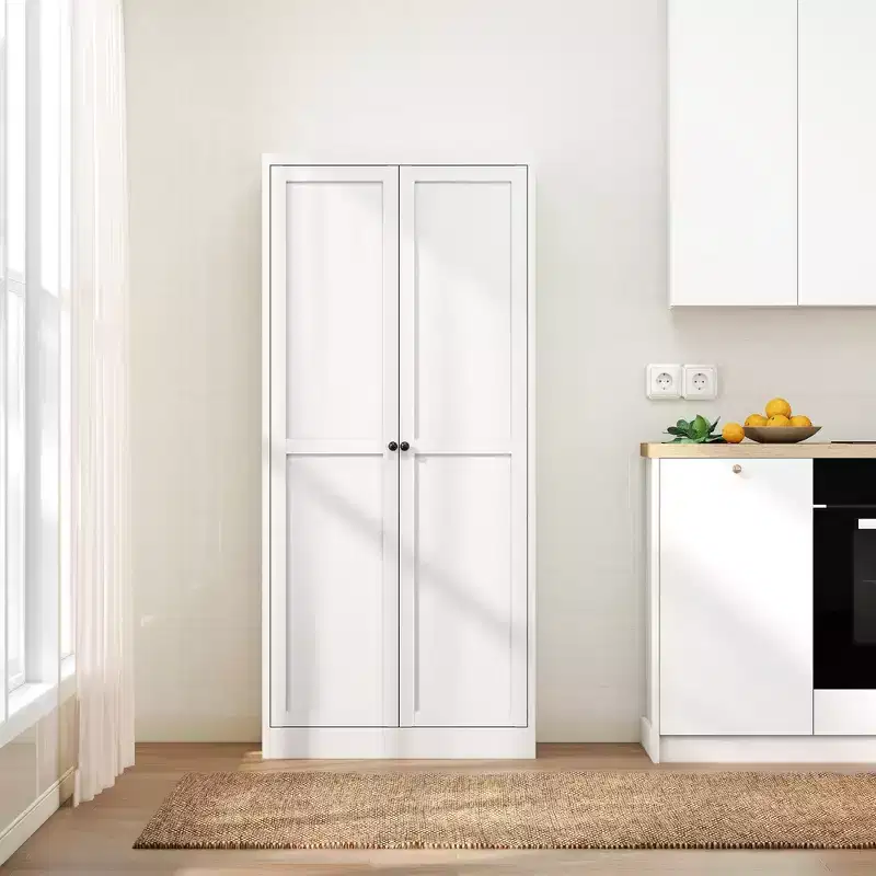 Okak 61 Freestanding Kitchen Pantry Cabinet, Adjustable Storage with 4 Shelves, Heavy Duty Metal Cupboard for Dining/Living Room