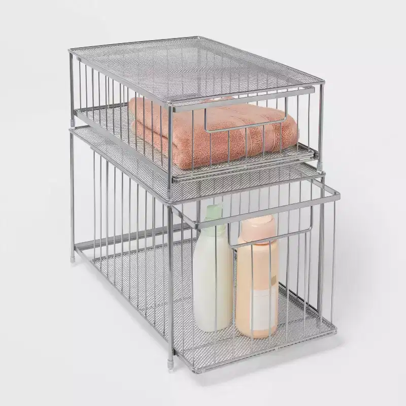 Large Stackable Steel Slide Out Drawer