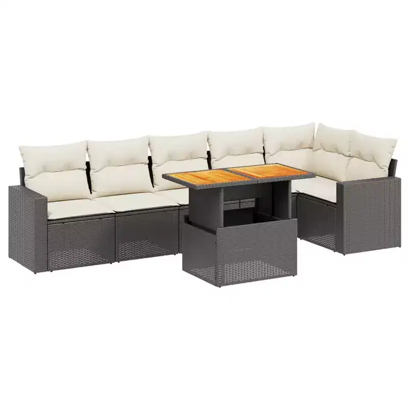 vidaXL Contemporary Patio Sofa Set with Cushions in Various Colors