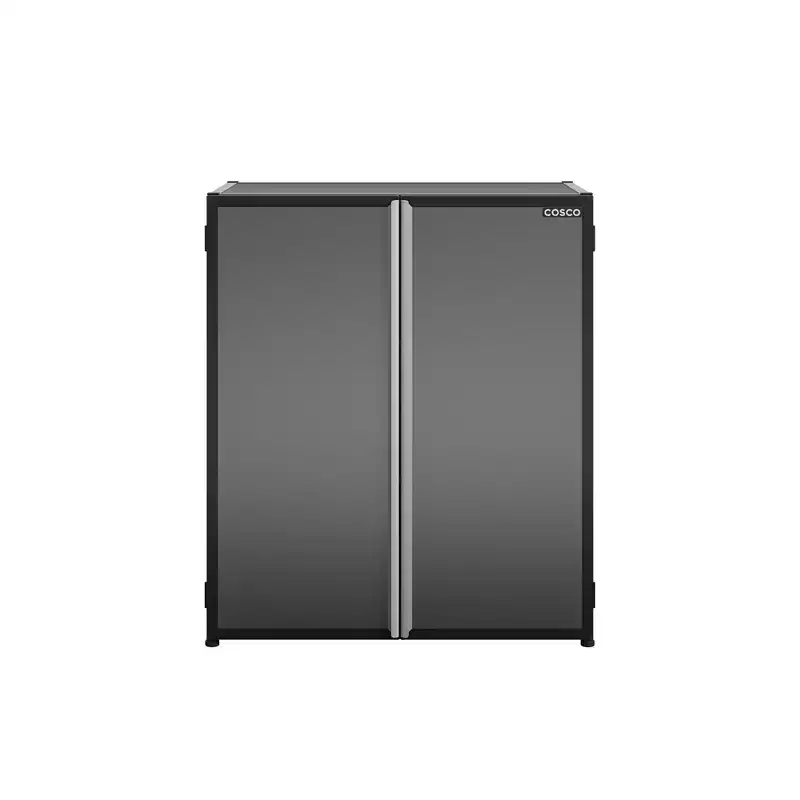 Freestanding Stackable Garage Cabinet, Black and Gray