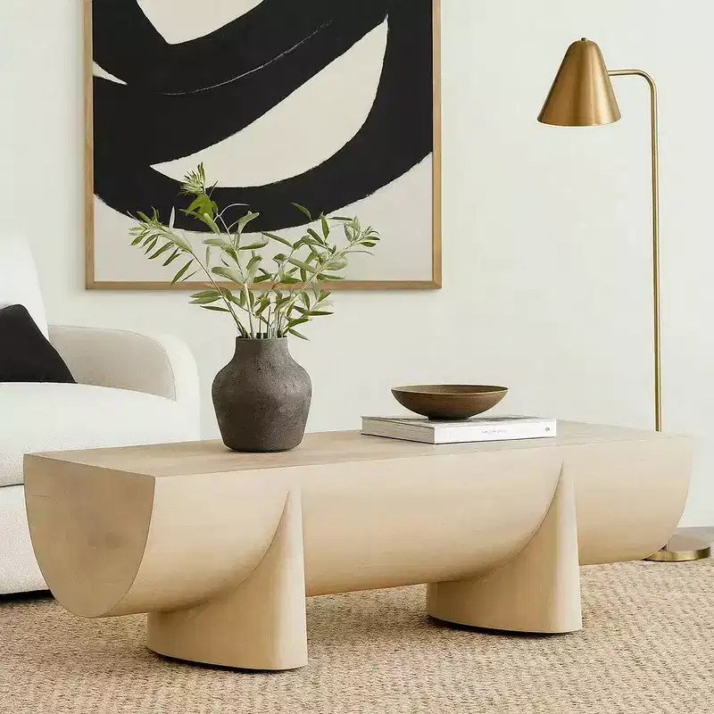 Royal Hampton Coffee Table | 48 Log Design | Natural Mango Wood Hand Crafted