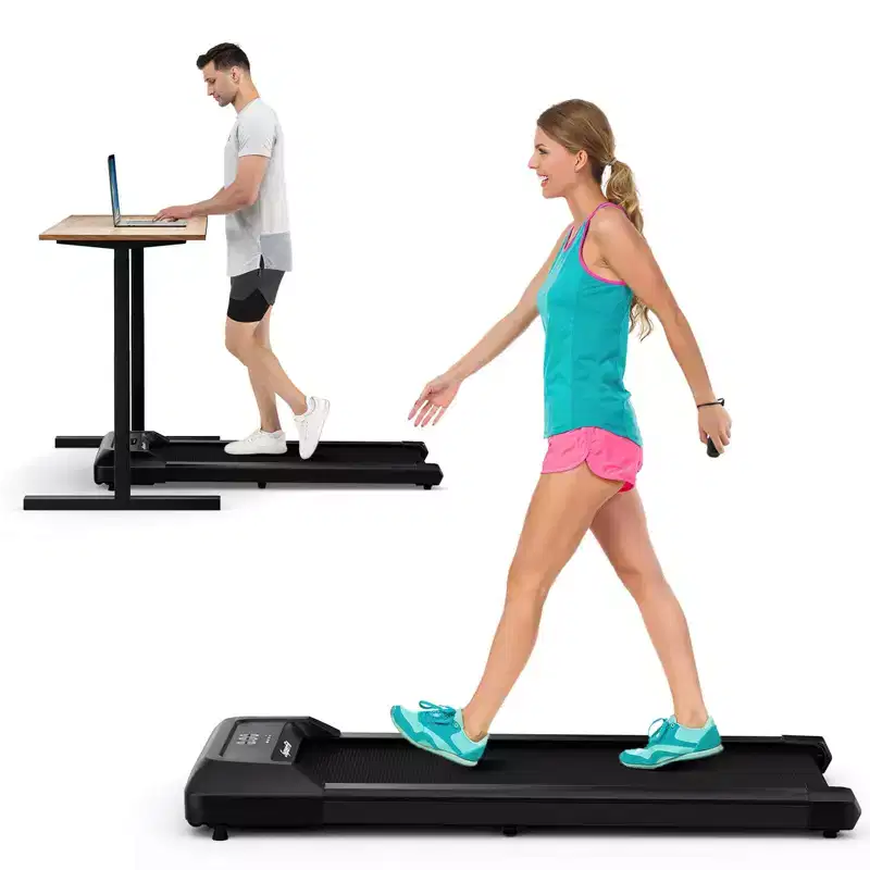 Costway Walking Pad w/265 lbs Capacity Remote Control & LED Display Under Desk Treadmill Gray\Black\Pink
