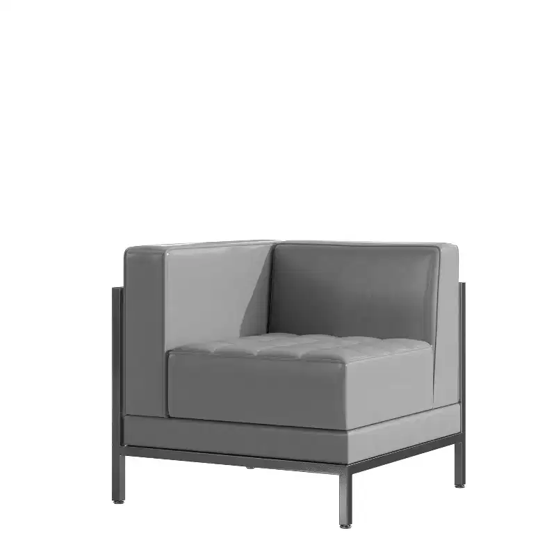 Modular Left Corner Quilted Tufted Seat Chair with Encasing Frame