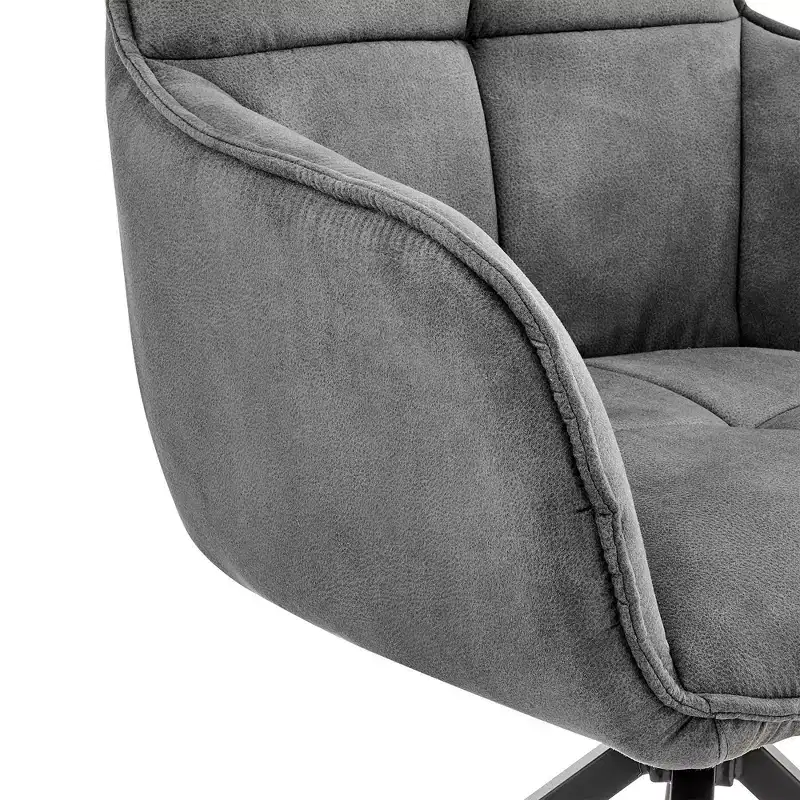 High-Back Velvet Dining Chair Charcoal Gray – Brushed Stainless Steel Frame, 250 lb