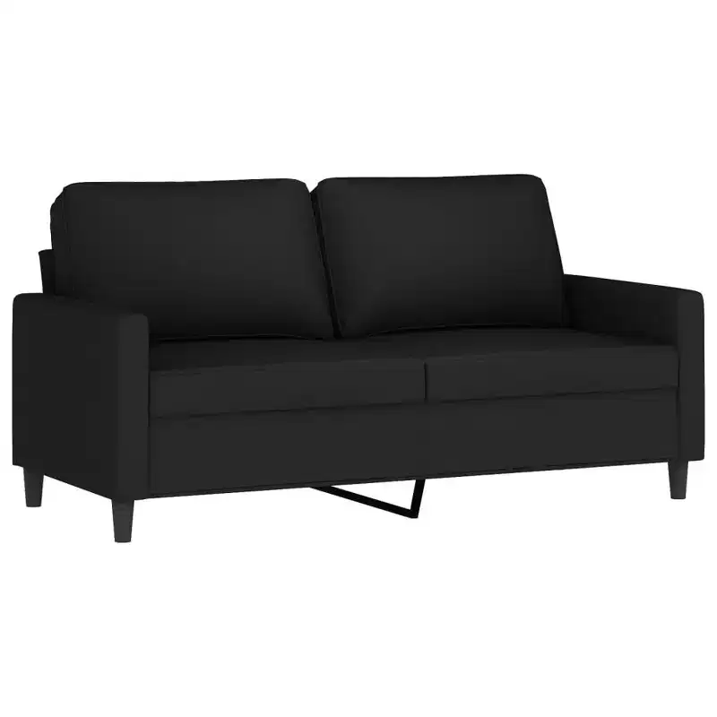 vidaXL 2-Seater Black Velvet Sofa with Sturdy Metal Frame, Comfortable Padded Seating, Ideal for Living Room or Lounge Area
