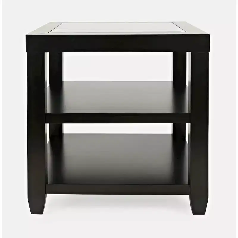 Jofran,Urban Icon Contemporary Glass Inlay End Table with Storage