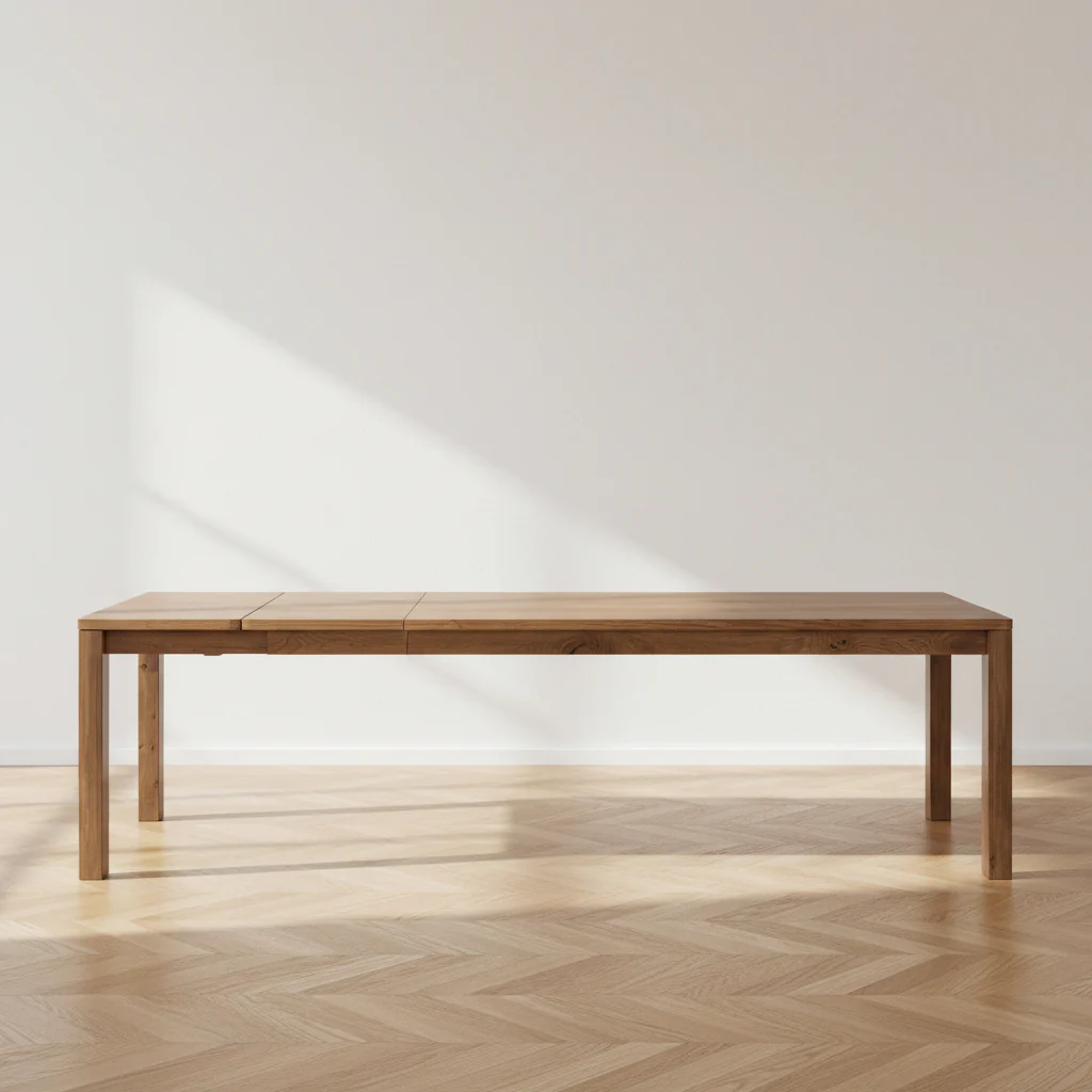 Classic Oak Extension Dining Table with Sturdy Construction for Dining Room