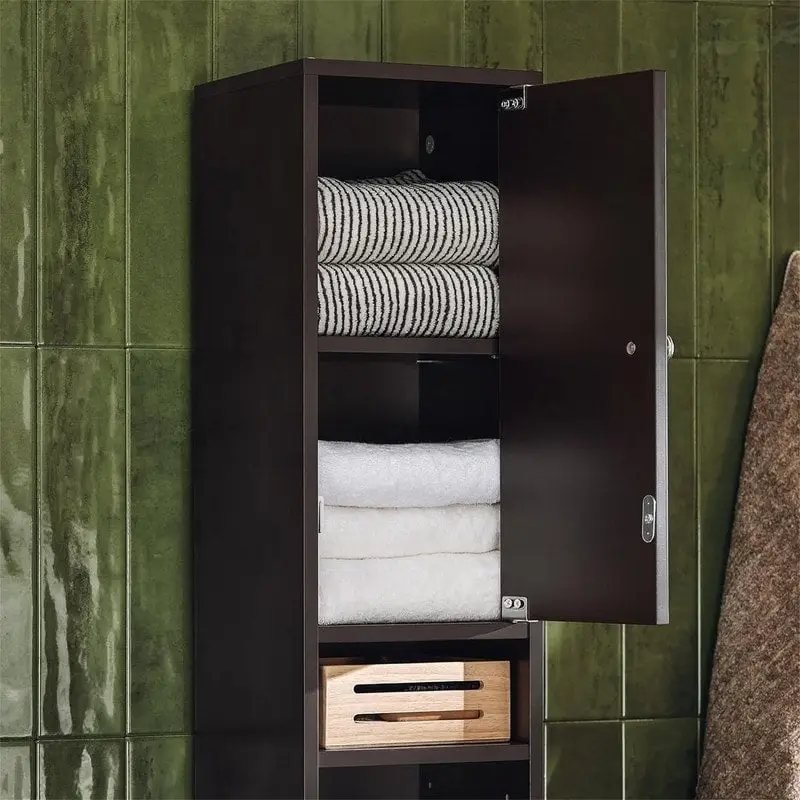 Black Bathroom Tall Cabinet - 7.87D x 7.87W x 70.87H