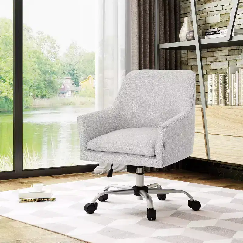 GDFStudio Morgan Mid-Century Modern Adjustable Height Fabric Home Office Chair