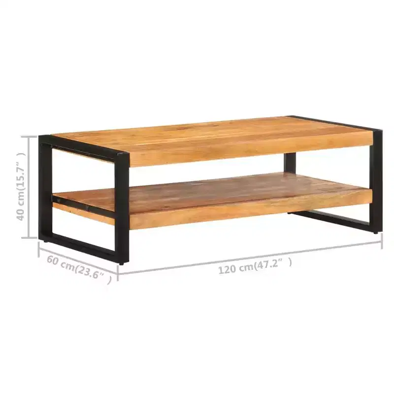 XL Coffee Table Mixed Solid reclaimed wood and powder-coated iron