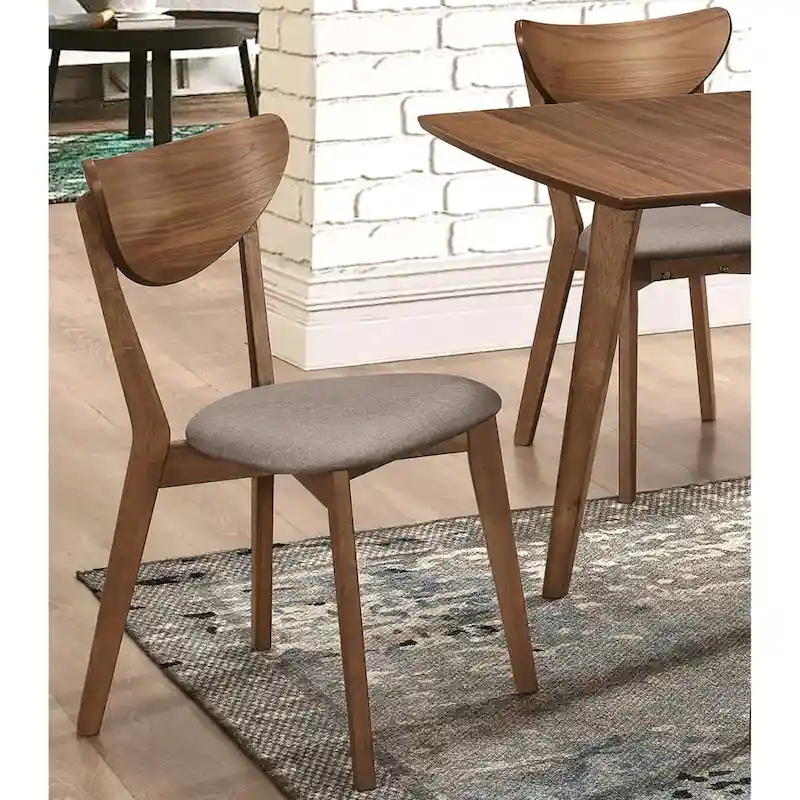 Retro Modern Style Natural Walnut Dining Chairs