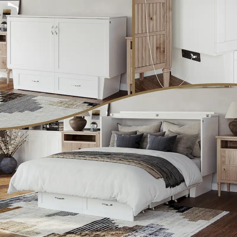 Chelsea Queen Murphy Bed Chest with Mattress