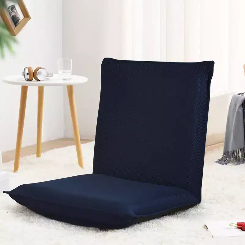 Costway Adjustable Floor Chair Cushioned Lounger Recliner w/ 6-Position Comfortable Back Support & Thick Padded Lazy Sofa Floor Seat Navy
