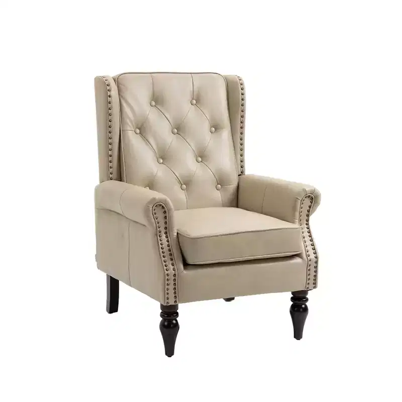 Lounge Chair, Wood Frame Armchair with Removable Cushion, Modern Accent Chair Leisure Chair Compatible with Living Room , Bedroom
